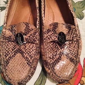 Ralph Lauren Snake Print Leather Shoes